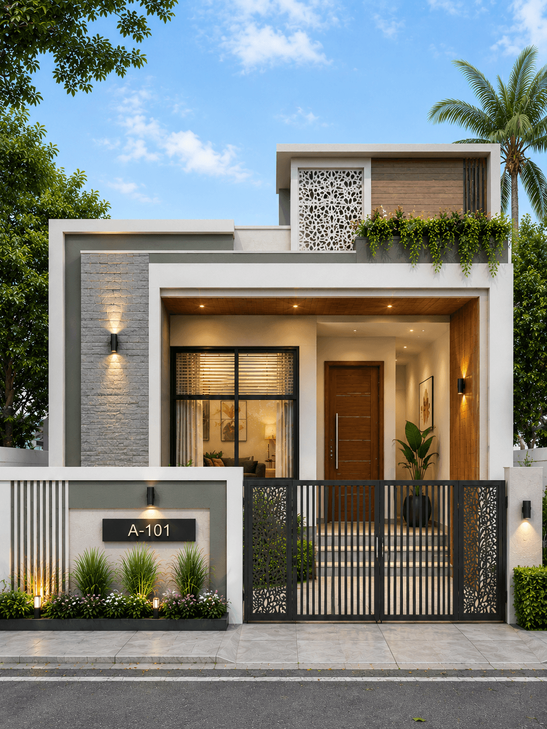 Elegant Modern Ground Floor House Design - Alternate Facade