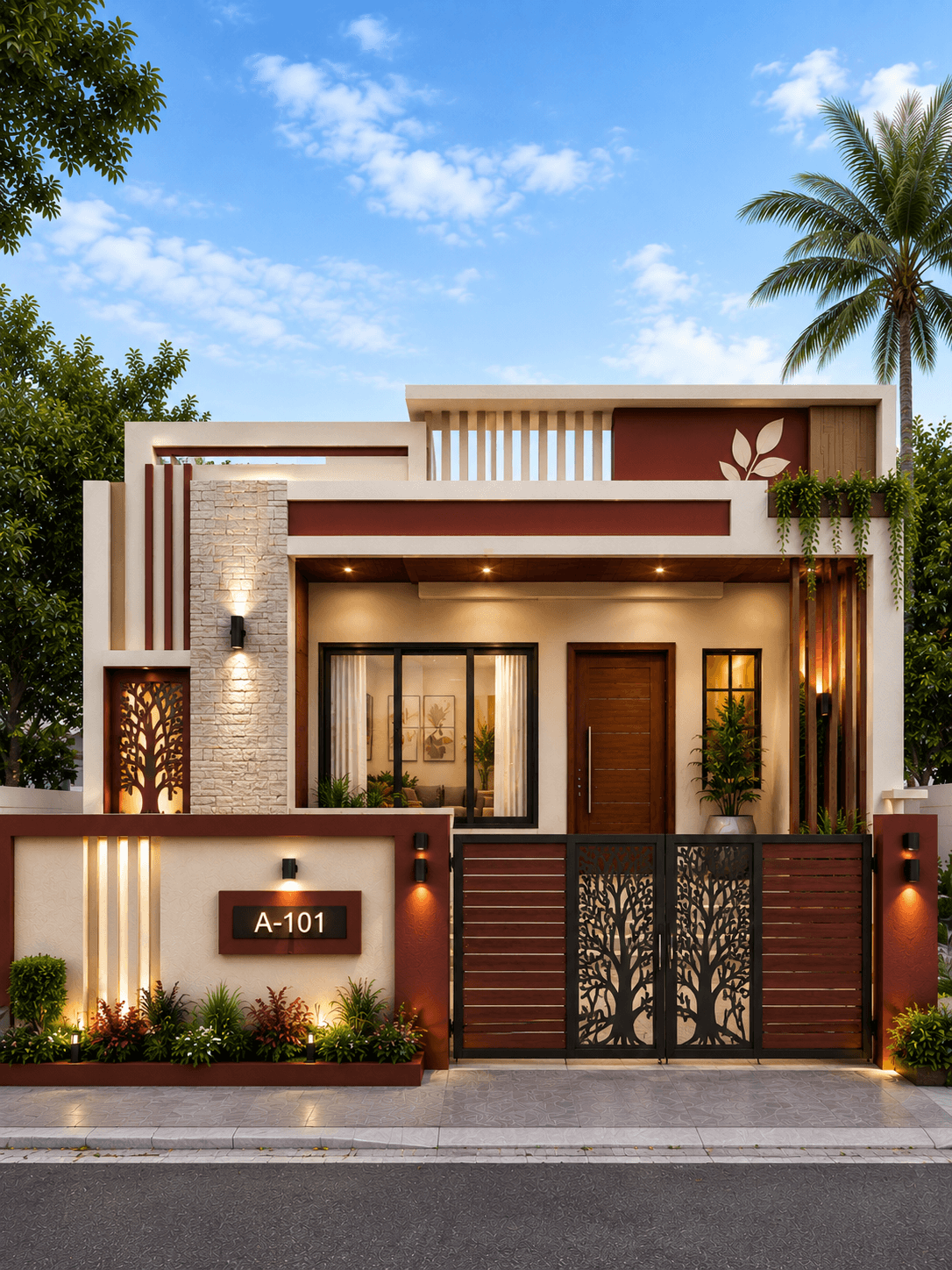 Modern Flat Roof Ground Floor House Design