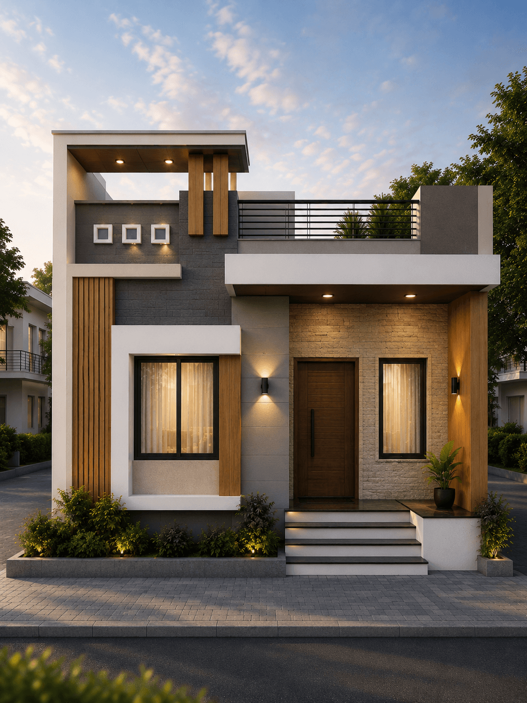 Modern Ground Floor House Design - Alternate Facade