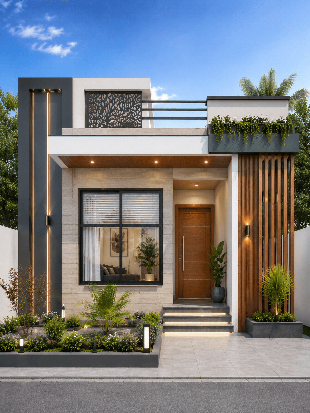Modern Single Floor House Design - Alternate Facade