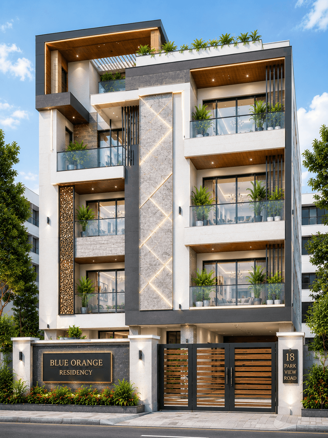 Luxury Skyline Crest G+3 Apartment Design