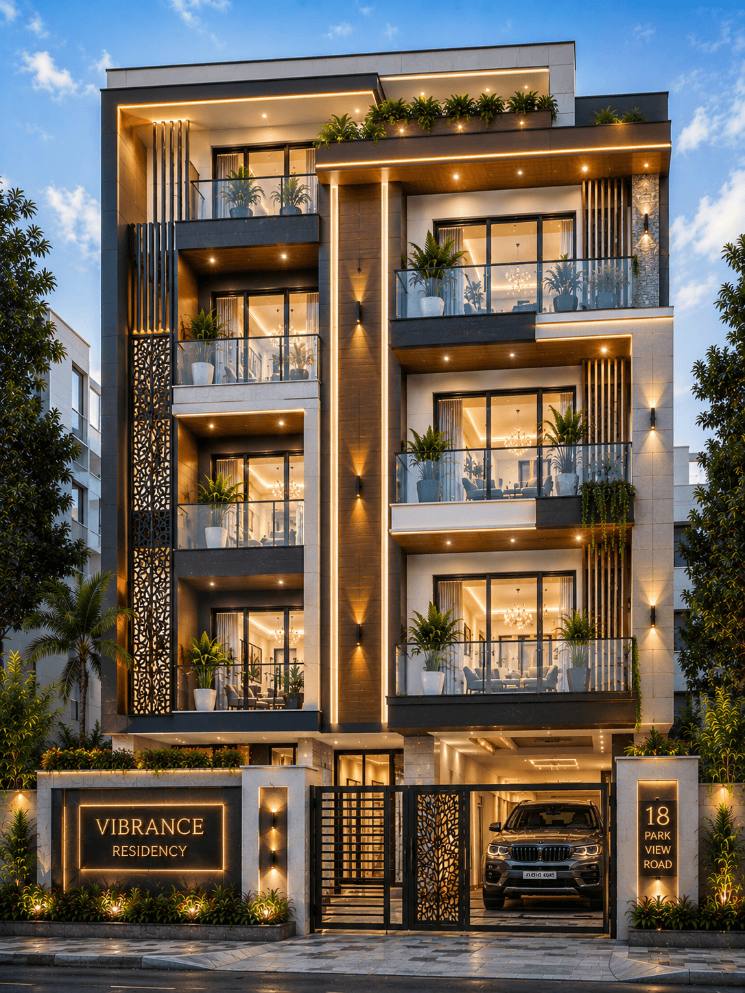 Luxury Vibrance G+3 Apartment Design